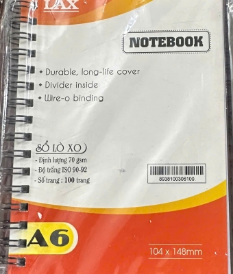 Sổ lò xo A6 100 Trang- 200 Trang